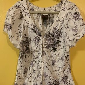 Torrid Floral Peasant Fitted Blouse Plus Size